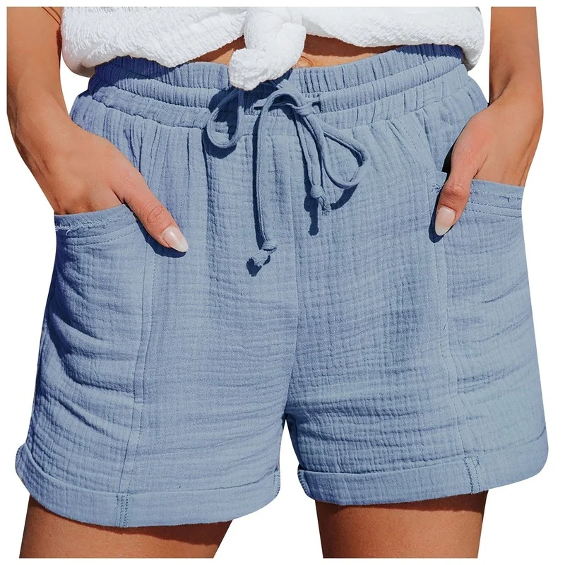 Women Loose High Street Lace Up Solid Casual Shorts 2021 New Summer High-waisted Female Fresh Wide-leg Pleated Shorts Streetwear 
Women Loose High Street Lace Up Solid Casual Shorts 2021 New Summer High-waisted Female Fresh Wide-leg Pleated Shorts Streetwear