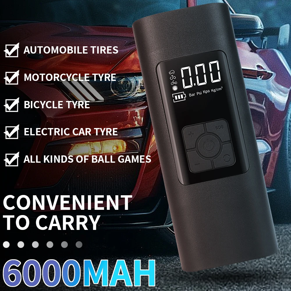 Car Electrical Air Pump Mini Portable Wireless Tire Inflatable Pump Inflator Air Compressor Pump for Car Motorcycle Bicycle
Car Electrical Air Pump Mini Portable Wireless Tire Inflatable Pump Inflator Air Compressor Pump for Car Motorcycle Bicycle