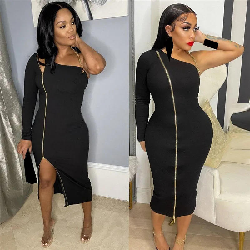WUHE One Shoulder Zipper Slash Neck Bodycon Sexy Dress Skinny Birthday Party Club Dress Women Chirstmas Outfits
WUHE One Shoulder Zipper Slash Neck Bodycon Sexy Dress Skinny Birthday Party Club Dress Women Chirstmas Outfits