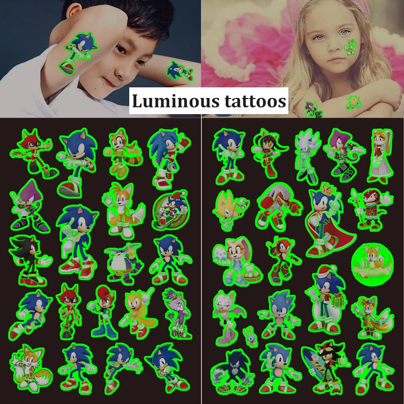 Sonic Temporary Luminous Tattoos Stickers Party Favors Kids Birthday Gifts Cartoon Party Supplies Decors Favors School Prizes
Sonic Temporary Luminous Tattoos Stickers Party Favors Kids Birthday Gifts Cartoon Party Supplies Decors Favors School Prizes