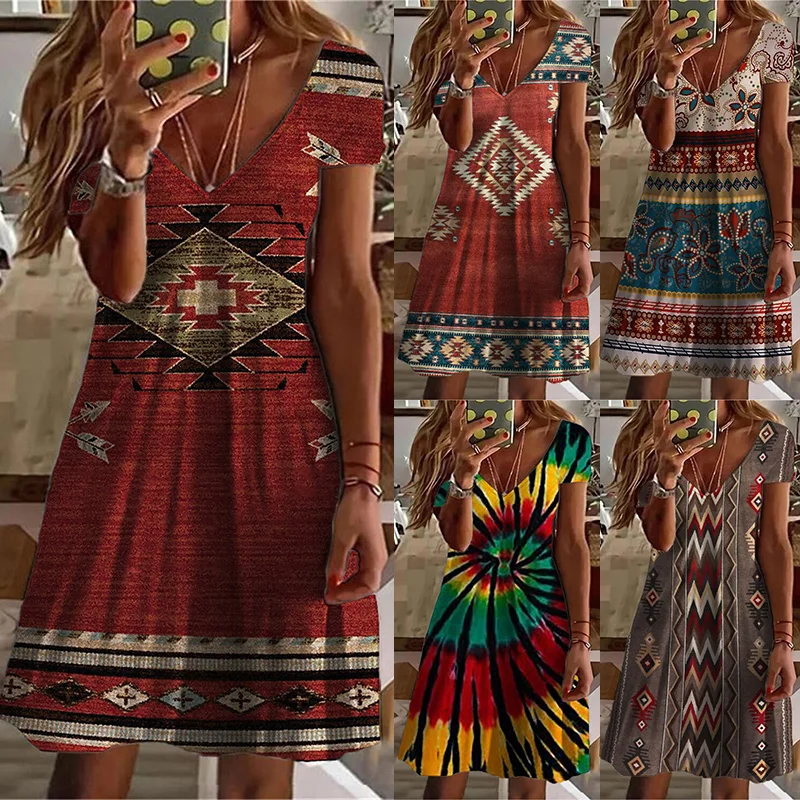 Women 2023 Fashion Summer New Dress 3D Printed Casual Loose V-Neck Dress
Women 2023 Fashion Summer New Dress 3D Printed Casual Loose V-Neck Dress