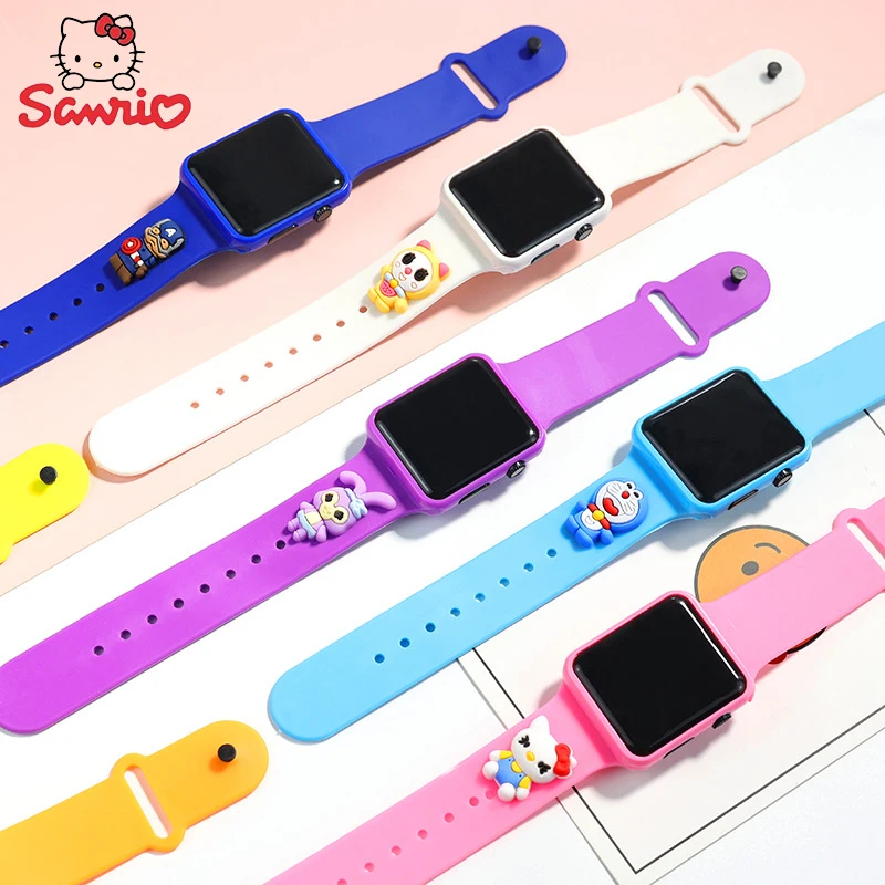 Sanrio Series Kawaii Square Doll Led Electronic Kuromi Melody Watch Sports Button Red Light Cartoon Bracelet Watch for Children
Sanrio Series Kawaii Square Doll Led Electronic Kuromi Melody Watch Sports Button Red Light Cartoon Bracelet Watch for Children