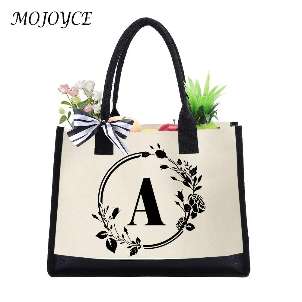 Fashion Canvas Handbag for Women Letter Flowers Printed Hit Color Beach Shoulder Shopping Tote Large Capacity Lunch Women's Bags
Fashion Canvas Handbag for Women Letter Flowers Printed Hit Color Beach Shoulder Shopping Tote Large Capacity Lunch Women's Bags