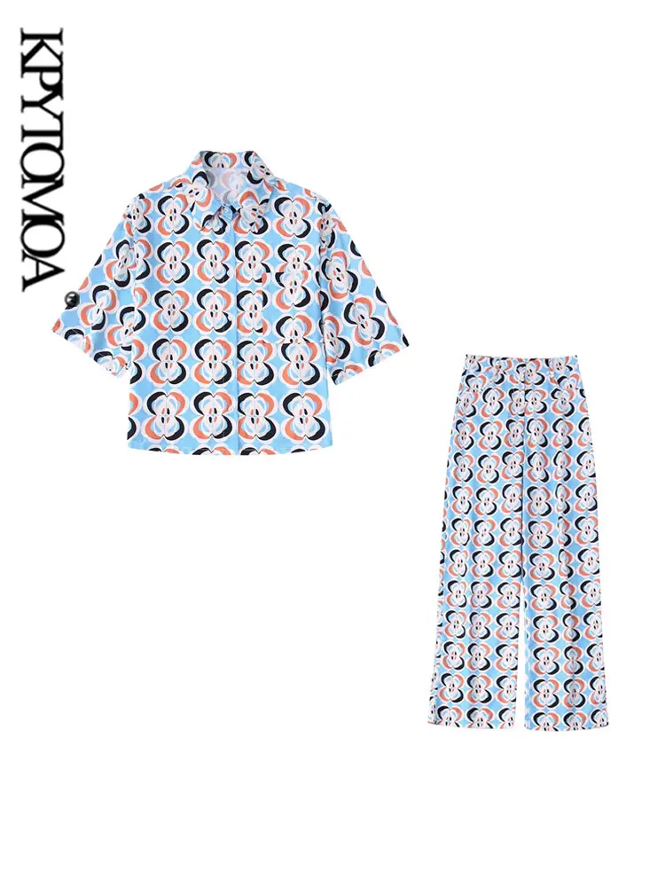 KPYTOMOA Women Fashion With Pocket Geometric Print Shirts And High Waist Zipper Fly Wide Leg Pants Female Two Piece Sets Mujer
KPYTOMOA Women Fashion With Pocket Geometric Print Shirts And High Waist Zipper Fly Wide Leg Pants Female Two Piece Sets Mujer