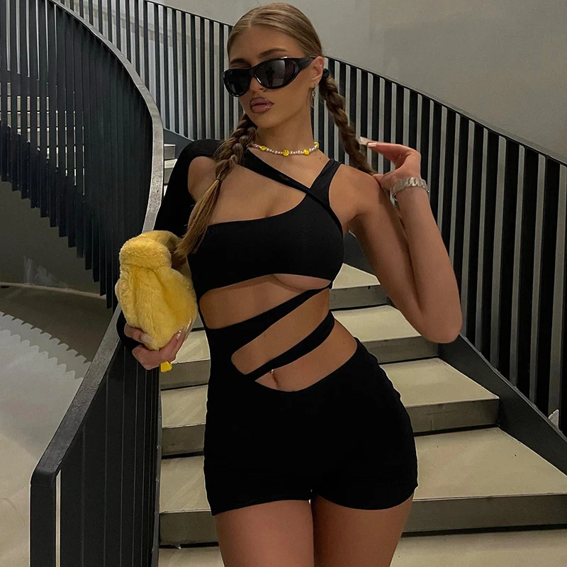 Wishyear 2022 Summer Women Hollow Out Long Sleeve One Shoulder Backless Skinny Jumpsuits Sexy Party Club Playsuits Outfits
Wishyear 2022 Summer Women Hollow Out Long Sleeve One Shoulder Backless Skinny Jumpsuits Sexy Party Club Playsuits Outfits