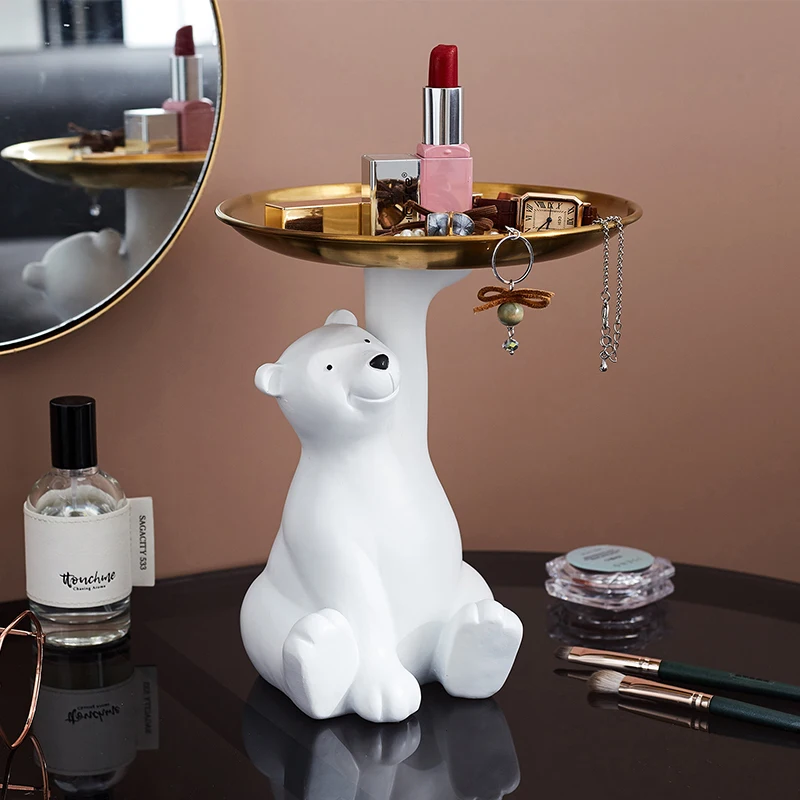 Bear Statue Home Decor White Figurines for Interior Resin Model Living Room Decoration Keys Storage Tray Desk Accessories Gifts
Bear Statue Home Decor White Figurines for Interior Resin Model Living Room Decoration Keys Storage Tray Desk Accessories Gifts