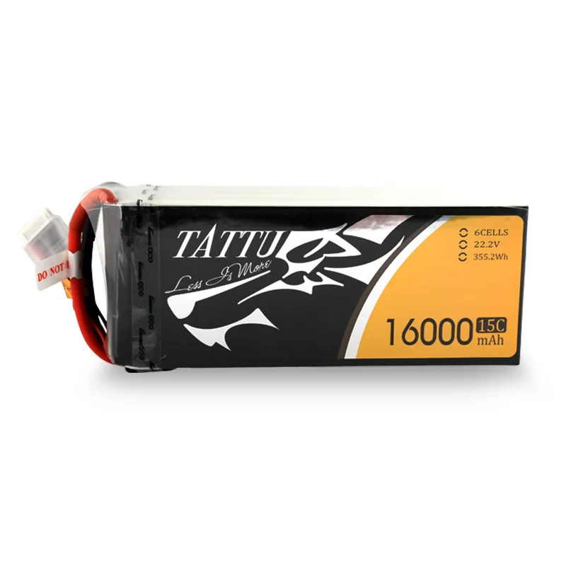 TATTU High Capacity RC 6S Lipo Battery with XT90S Anti Spark Plug Agricultural Drone UAV 22.2V 16000mah 15C
TATTU High Capacity RC 6S Lipo Battery with XT90S Anti Spark Plug Agricultural Drone UAV 22.2V 16000mah 15C