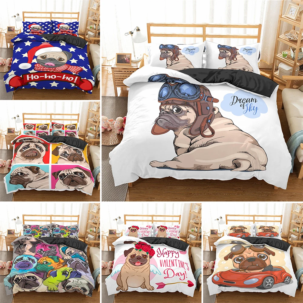 2022 New Cartoon Animals Bedding Set 2/3pcs 140x210 Full Size Cute Pug Puppy Polyester Quilt/Comforter Cover For Kids Bedclothes
2022 New Cartoon Animals Bedding Set 2/3pcs 140x210 Full Size Cute Pug Puppy Polyester Quilt/Comforter Cover For Kids Bedclothes