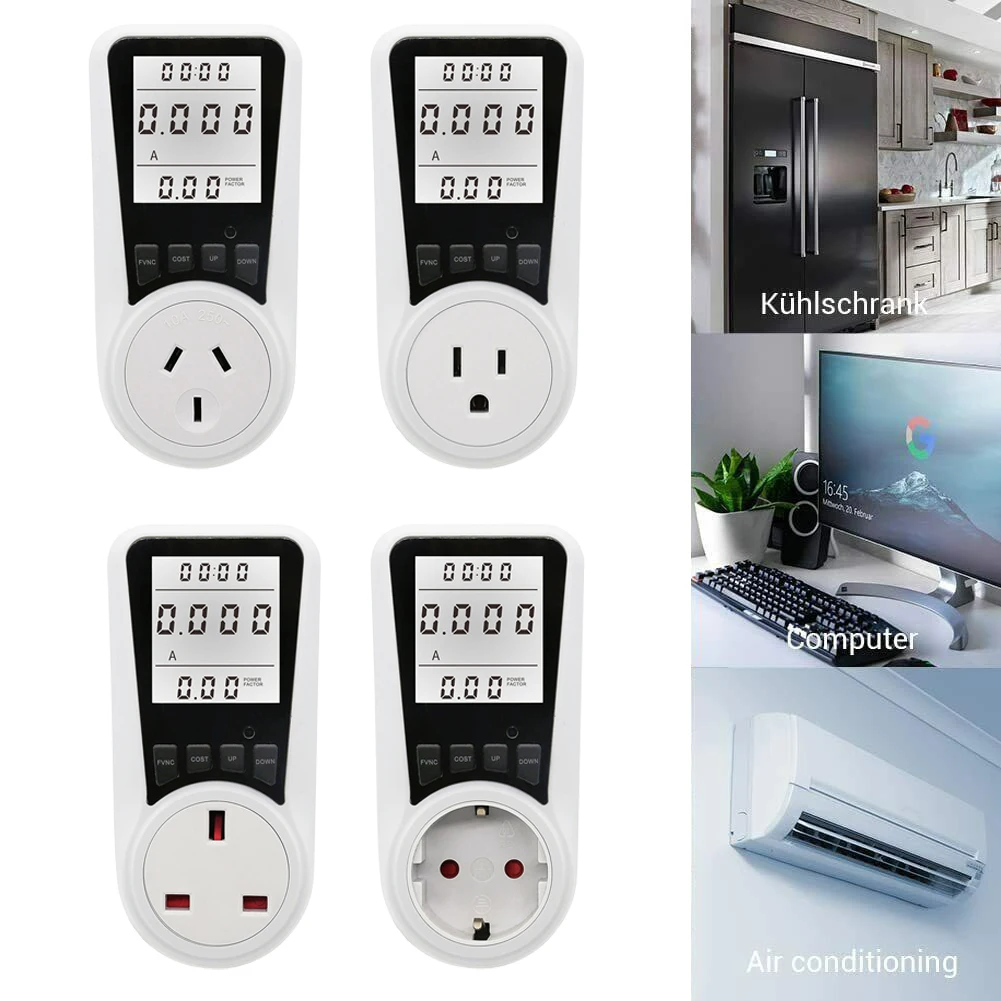 110V-230V Dual Rate Electricity Meter 16A Backlight Power Meter 0~3680W Backlight Socket Monitor Household Appliance US/EU/UK/AU
110V-230V Dual Rate Electricity Meter 16A Backlight Power Meter 0~3680W Backlight Socket Monitor Household Appliance US/EU/UK/AU