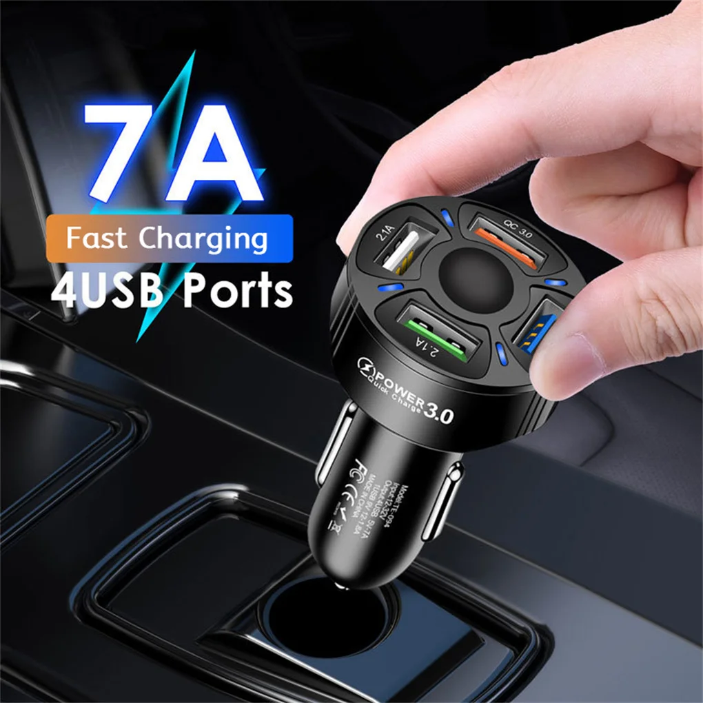 4 Ports USB Car Charger Quick Charge 3.0 QC 3.0 7A Fast Charging Fast Charging Stylish Cellphone Automobile Adapter Socket
4 Ports USB Car Charger Quick Charge 3.0 QC 3.0 7A Fast Charging Fast Charging Stylish Cellphone Automobile Adapter Socket