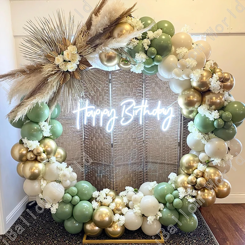 

Avocado Sand White Gold Latex Balloons Garland Wedding Birthday Party Decor Golden Arch Kit Baby Shower Holiday Event Decoration