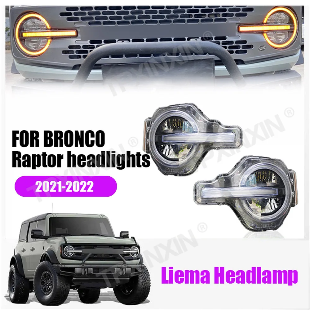 Дневные ходовые огни для Ford Liema Bronco Raptor 2020-2022, версия с высокой конфигурацией, сигнал поворота, автомобильные аксессуары DRL
Дневные ходовые огни для Ford Liema Bronco Raptor 2020-2022, версия с высокой конфигурацией, сигнал поворота, автомобильные аксессуары DRL