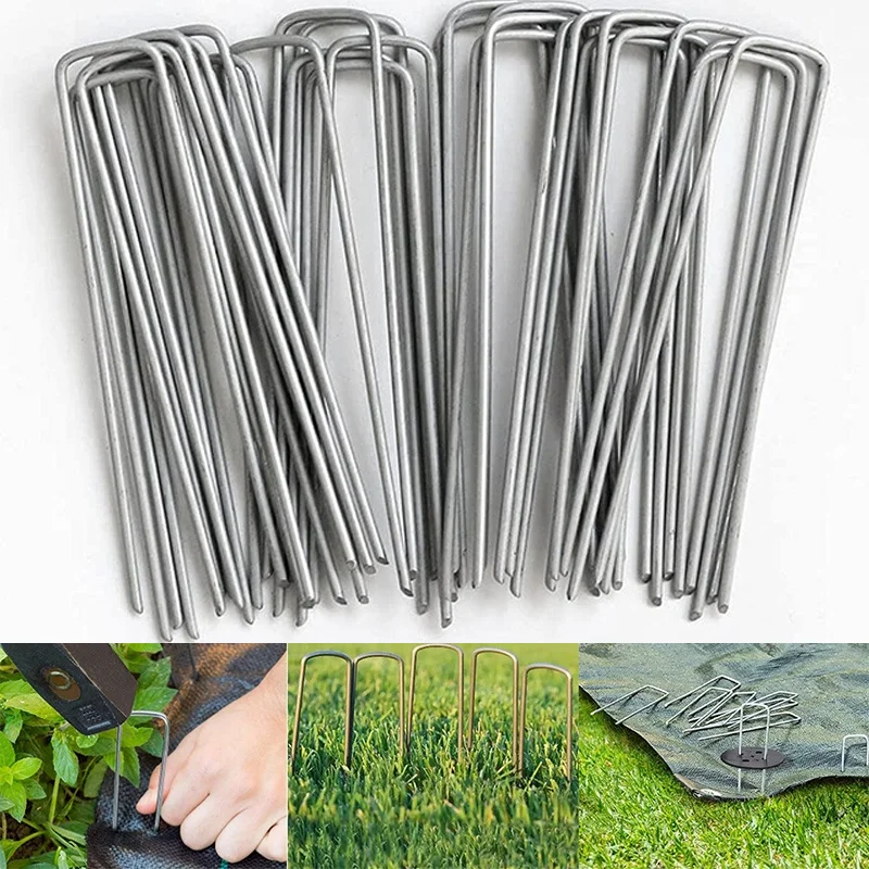 50Pcs Gauge Heavy Duty U-Shaped Garden Stakes Pins Galvanized Landscape Staples for Anchoring Landscape Fabric Irrigation Tubing
50Pcs Gauge Heavy Duty U-Shaped Garden Stakes Pins Galvanized Landscape Staples for Anchoring Landscape Fabric Irrigation Tubing