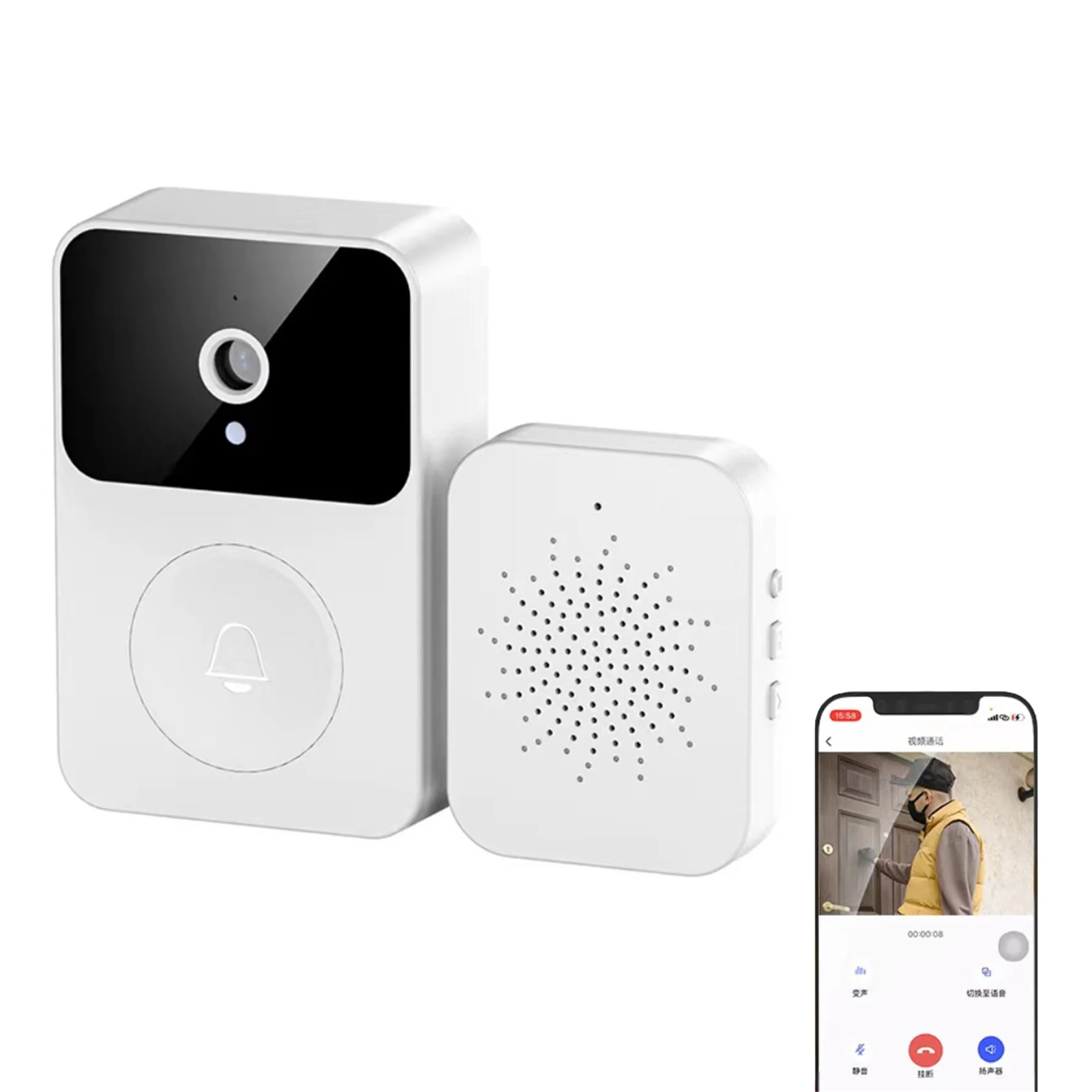 Smart Wireless Remote Video Doorbell Intelligent Visual Ring Doorbell Home Intercom HD Night Vision WiFi Rechargeable Monitoring
Smart Wireless Remote Video Doorbell Intelligent Visual Ring Doorbell Home Intercom HD Night Vision WiFi Rechargeable Monitoring