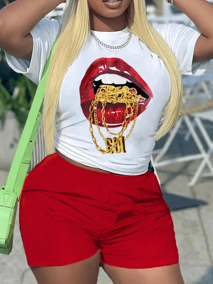 LW Letter Print Shorts Set Women's Leisure Sports 2-Piece Set Short Sleeve Letter Printed T-Shirt + Shorts Sports Set Outfits
LW Letter Print Shorts Set Women's Leisure Sports 2-Piece Set Short Sleeve Letter Printed T-Shirt + Shorts Sports Set Outfits