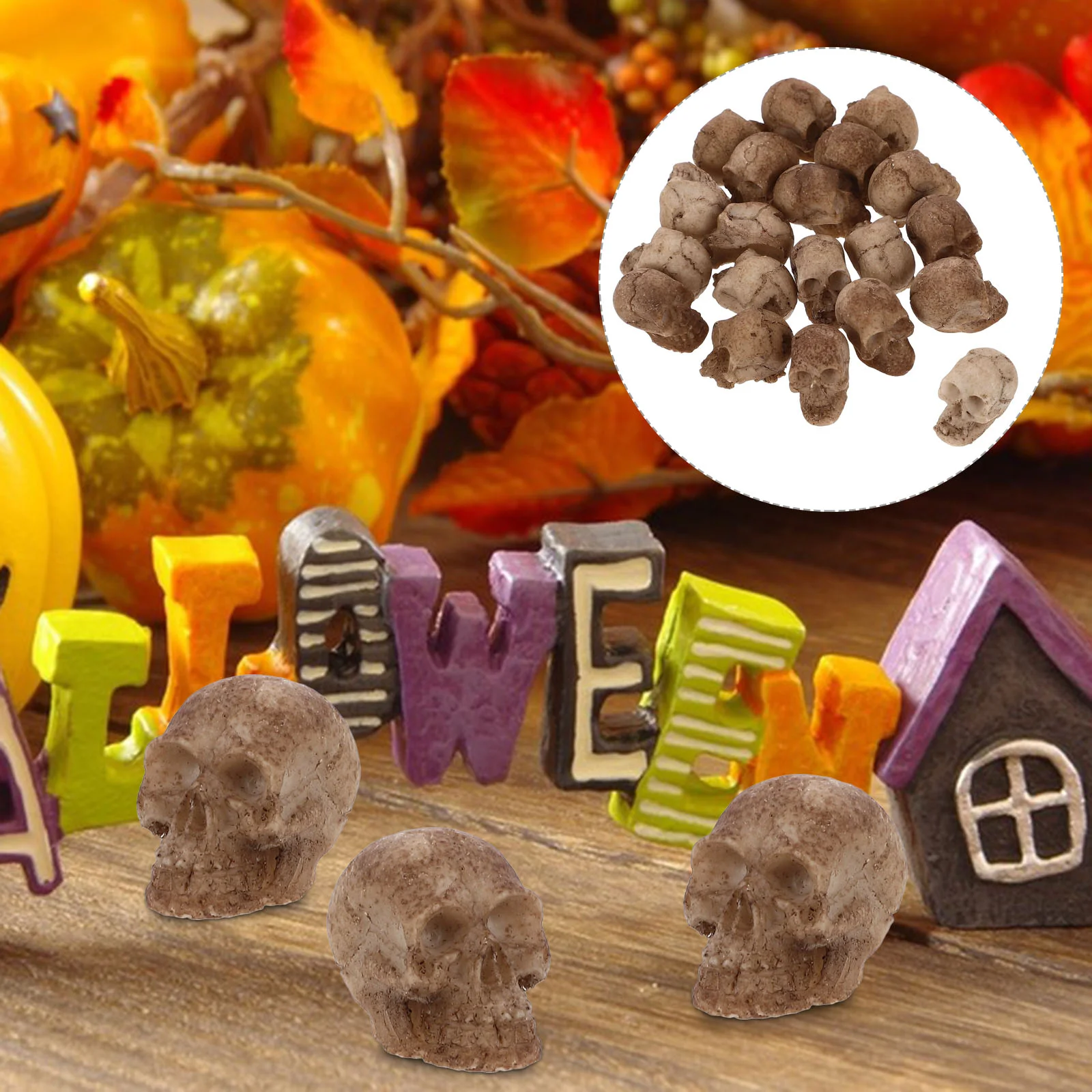 Halloween Skull Heads Scary Prank Props Terrifying Skull Small Resin Skeleton Ornament Haunted House Decoration Props
Halloween Skull Heads Scary Prank Props Terrifying Skull Small Resin Skeleton Ornament Haunted House Decoration Props