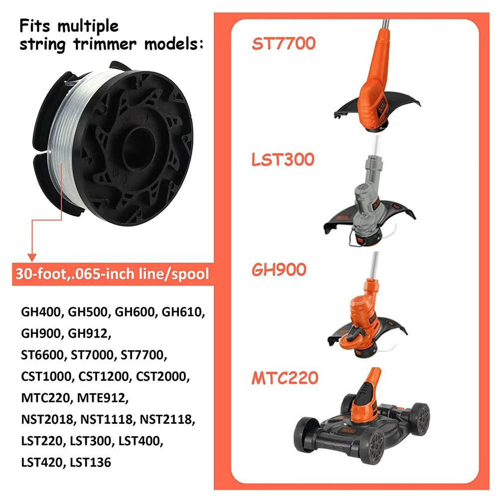 1+1+1 Set Spool Mowing Line Suitable For Multiple BLACK+DECKER String Trimmer Models 1.65mm 30 Feet BLACK+DECKER
1+1+1 Set Spool Mowing Line Suitable For Multiple BLACK+DECKER String Trimmer Models 1.65mm 30 Feet BLACK+DECKER