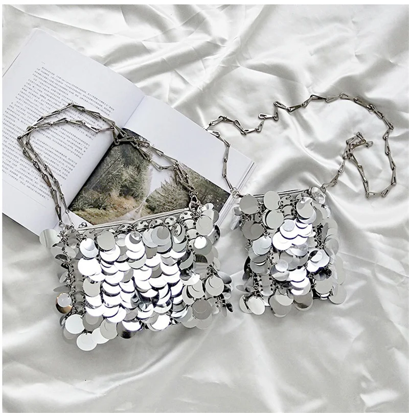 Shiny Silver Bag Hand woven sequin Bag Everything mobile phone bag Beaded chain small bag Women's crossbody bag
Shiny Silver Bag Hand woven sequin Bag Everything mobile phone bag Beaded chain small bag Women's crossbody bag