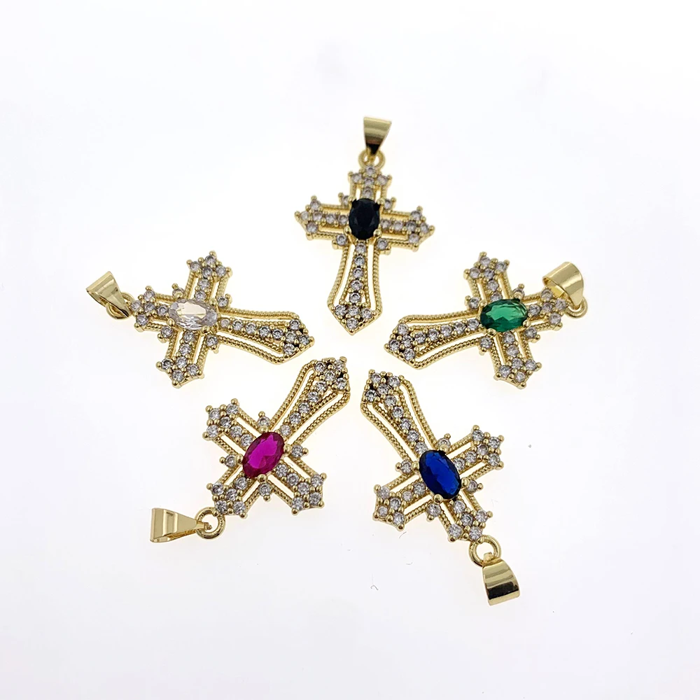 2023 New Catholic Jesus Cross Necklace Pendant Fashion Colorful Zircon Gold Plated Luxury Jewelry Accessories Blessing Gift 
2023 New Catholic Jesus Cross Necklace Pendant Fashion Colorful Zircon Gold Plated Luxury Jewelry Accessories Blessing Gift