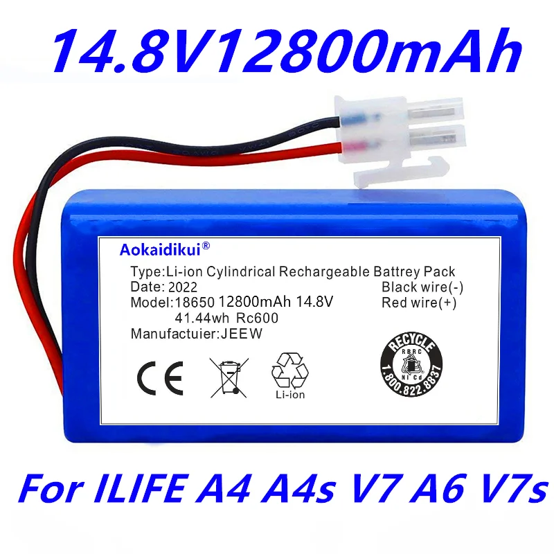 NEW/14.8V 2800mAh 9800mAh 12800mAh Lithium Battery For ILIFE A4 A4s V7 A6 V7s Plus Robot Vacuum Cleaner ILife 4S1P Full Capacity
NEW/14.8V 2800mAh 9800mAh 12800mAh Lithium Battery For ILIFE A4 A4s V7 A6 V7s Plus Robot Vacuum Cleaner ILife 4S1P Full Capacity