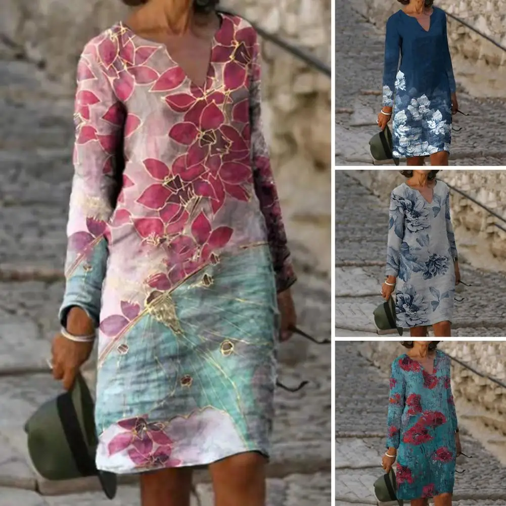Women's Printed Cotton Linen Dresses Short Sleeve Retro Mid-length Dresses Sexy V-neck Elegant Mid-length Dresses Streetwear
Women's Printed Cotton Linen Dresses Short Sleeve Retro Mid-length Dresses Sexy V-neck Elegant Mid-length Dresses Streetwear