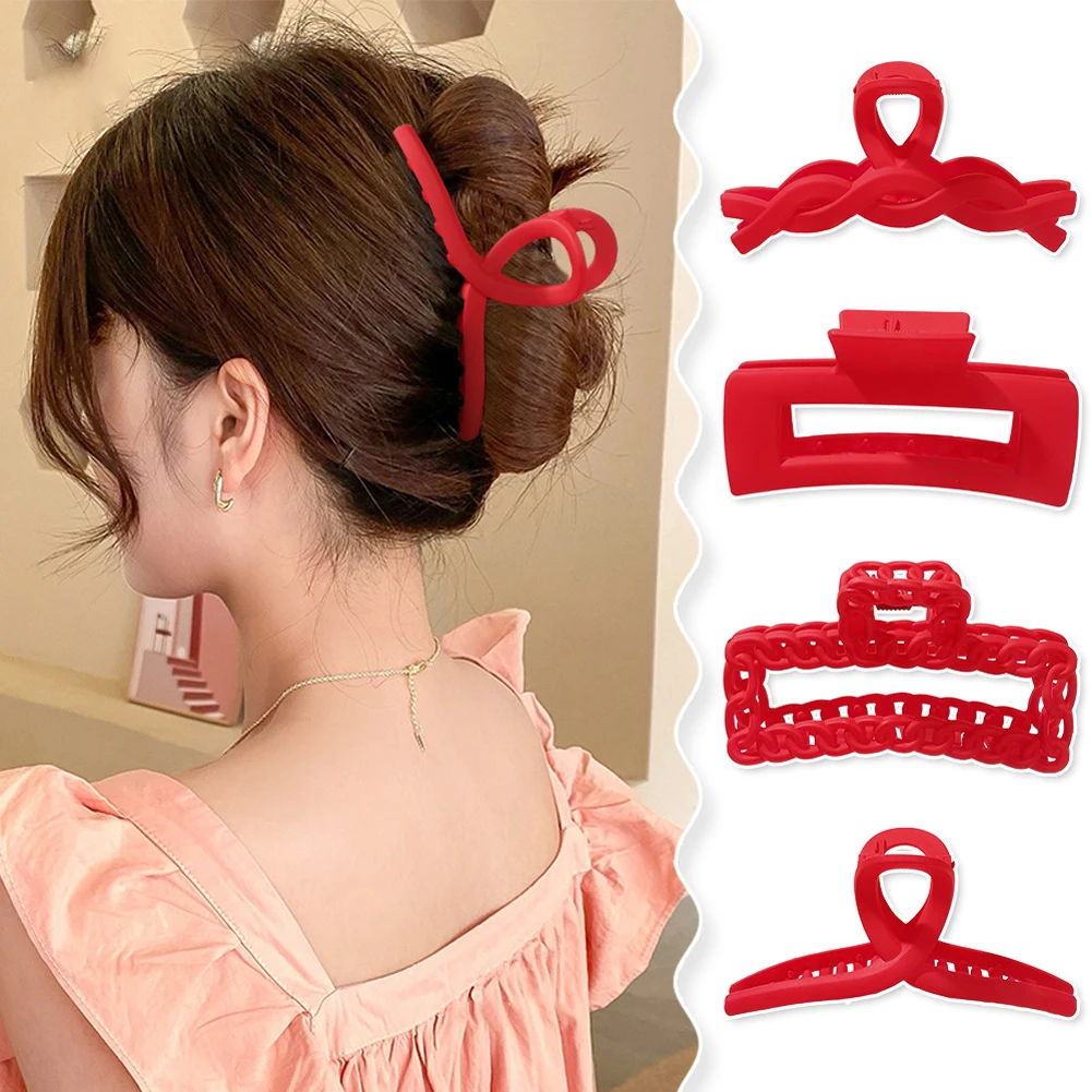 High Quality Red Series Geometric Hair Claws Large Square Hair Crabs Clip Hair Claws For Women Hair Accessories Gift
High Quality Red Series Geometric Hair Claws Large Square Hair Crabs Clip Hair Claws For Women Hair Accessories Gift