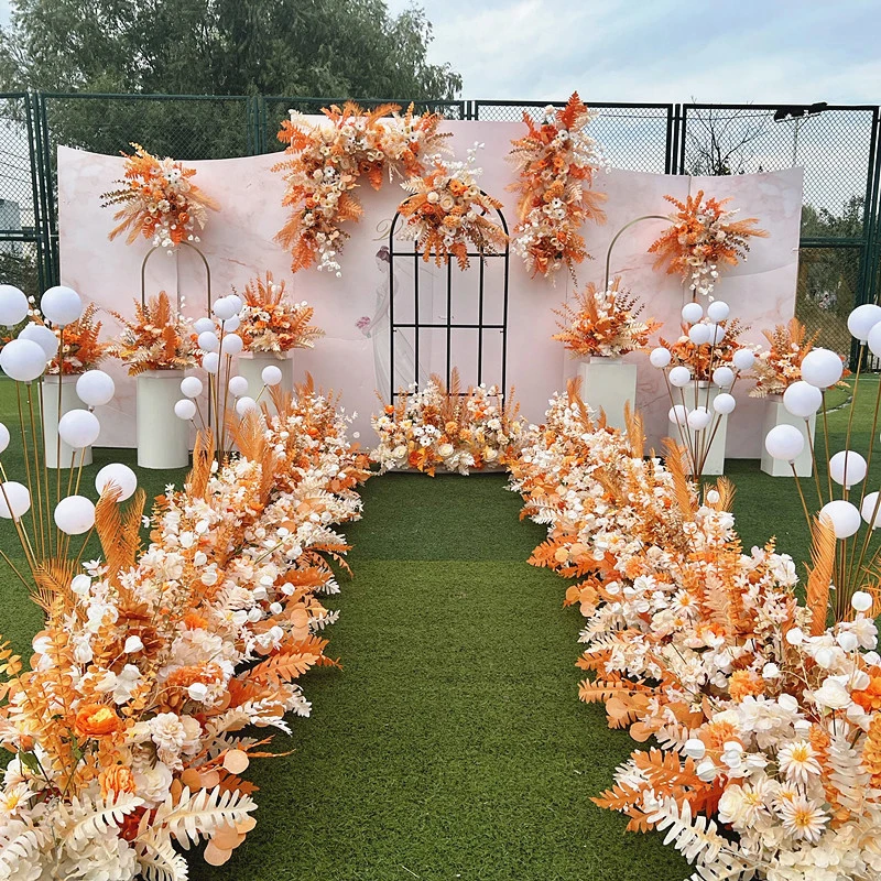 Luxury Original Champagne Orange Rose Flower Row Wedding Backdrop Wall Decor gold Plant Leaf Floral Ball Party Stage Floor Flowe
Luxury Original Champagne Orange Rose Flower Row Wedding Backdrop Wall Decor gold Plant Leaf Floral Ball Party Stage Floor Flowe