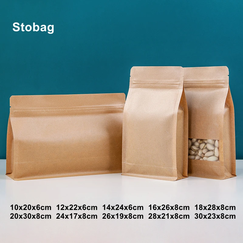 StoBag 50pcs Food Packaging Ziplock Bags Kraft Paper Window Stand Up Sealed for Candy Tea Nuts Storage Reusable Zip Lock Pouch
StoBag 50pcs Food Packaging Ziplock Bags Kraft Paper Window Stand Up Sealed for Candy Tea Nuts Storage Reusable Zip Lock Pouch
