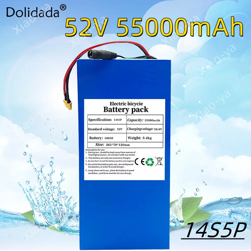 Литий-ионный аккумулятор 52V14S5P 55000 мАч, 18650 Вт, литиевый аккумулятор для балансирующего автомобиля, электрического велосипеда, скутера, трици...
Литий-ионный аккумулятор 52V14S5P 55000 мАч, 18650 Вт, литиевый аккумулятор для балансирующего автомобиля, электрического велосипеда, скутера, трици...