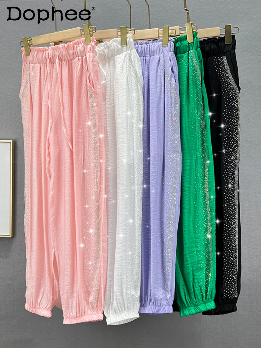 Hot Drilling Candy Color Thin Casual Pants Women Sweatpants High Waist Loose Slimming Ankle Banded Pants Summer Joggers Pants
Hot Drilling Candy Color Thin Casual Pants Women Sweatpants High Waist Loose Slimming Ankle Banded Pants Summer Joggers Pants