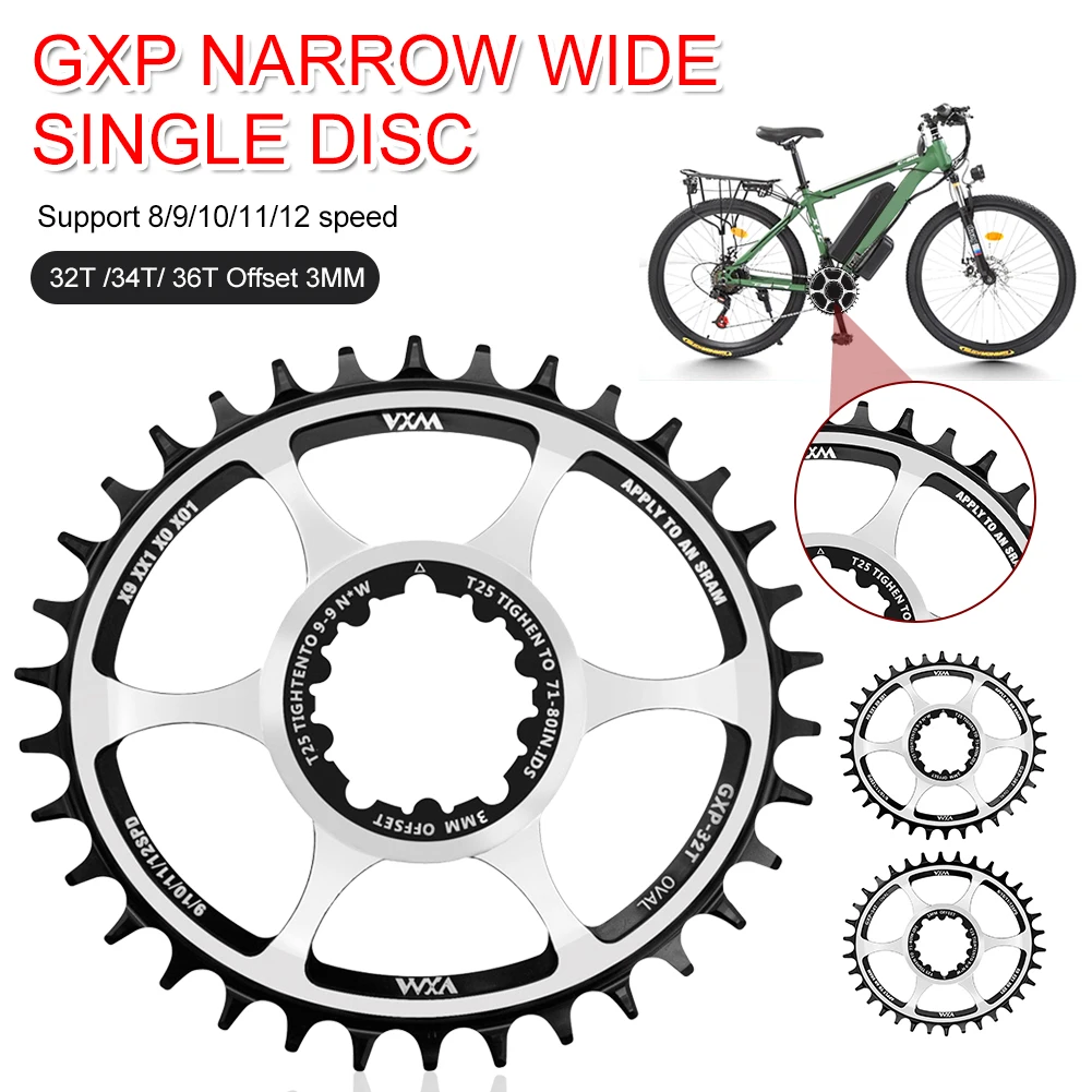 Bicycle Chainring Oval Chainwheel 32T/34T/36T Bike Single Speed Crankset 3MM Offset For SRAM XX1 X0 X01 X9 GXP Bike Chainwheel
Bicycle Chainring Oval Chainwheel 32T/34T/36T Bike Single Speed Crankset 3MM Offset For SRAM XX1 X0 X01 X9 GXP Bike Chainwheel