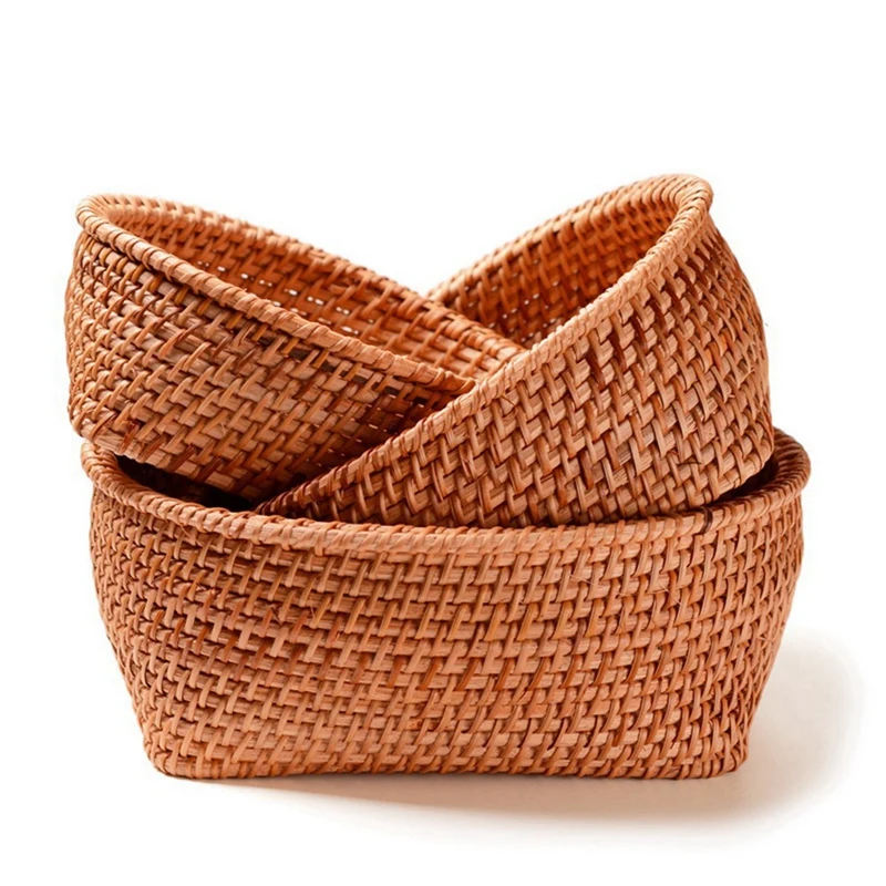 Handwoven Rattan Storage Tray Set Round Wicker Basket Bread Food Plate Fruit Cake Platter Dinner Serving Tray
Handwoven Rattan Storage Tray Set Round Wicker Basket Bread Food Plate Fruit Cake Platter Dinner Serving Tray