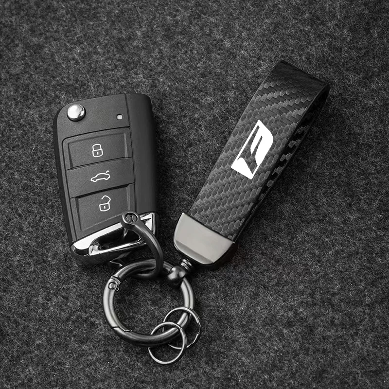 

Keychain Carbon Fiber Car Zinc Alloy Keyrings Luxury for Lexus F LFA ISF GSF RCF F SPORT ct gs nx es if lc ls Car Accessories