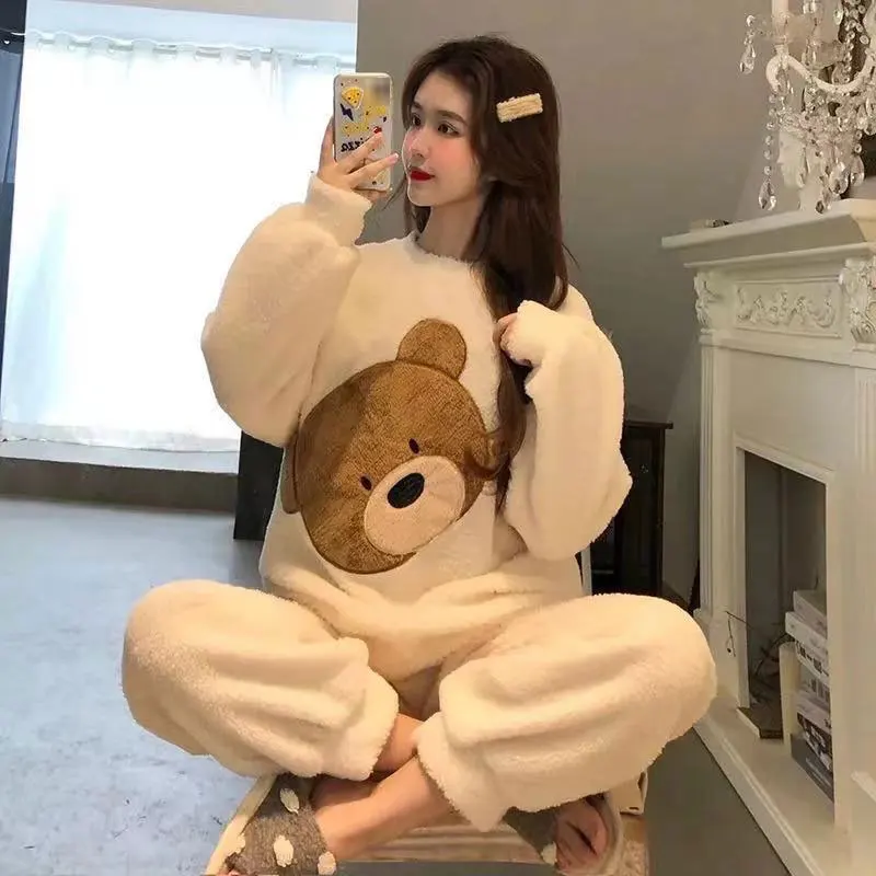 Flannel Women Pajamas Sets 2022 Autumn Winter Warm Thick Coral Velvet Long Sleeve Cartoon Sleepwear Girl Home Wear Pijamas Suits
Flannel Women Pajamas Sets 2022 Autumn Winter Warm Thick Coral Velvet Long Sleeve Cartoon Sleepwear Girl Home Wear Pijamas Suits