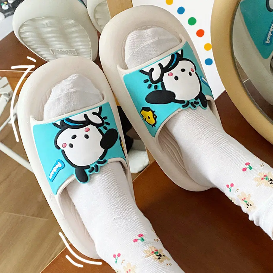 Sanrios Kawaii Anime Pochacco Cute Cartoon Women Summer Soft Slippers Student Dormitory Non-slip Thick-soled Sandals Gift
Sanrios Kawaii Anime Pochacco Cute Cartoon Women Summer Soft Slippers Student Dormitory Non-slip Thick-soled Sandals Gift