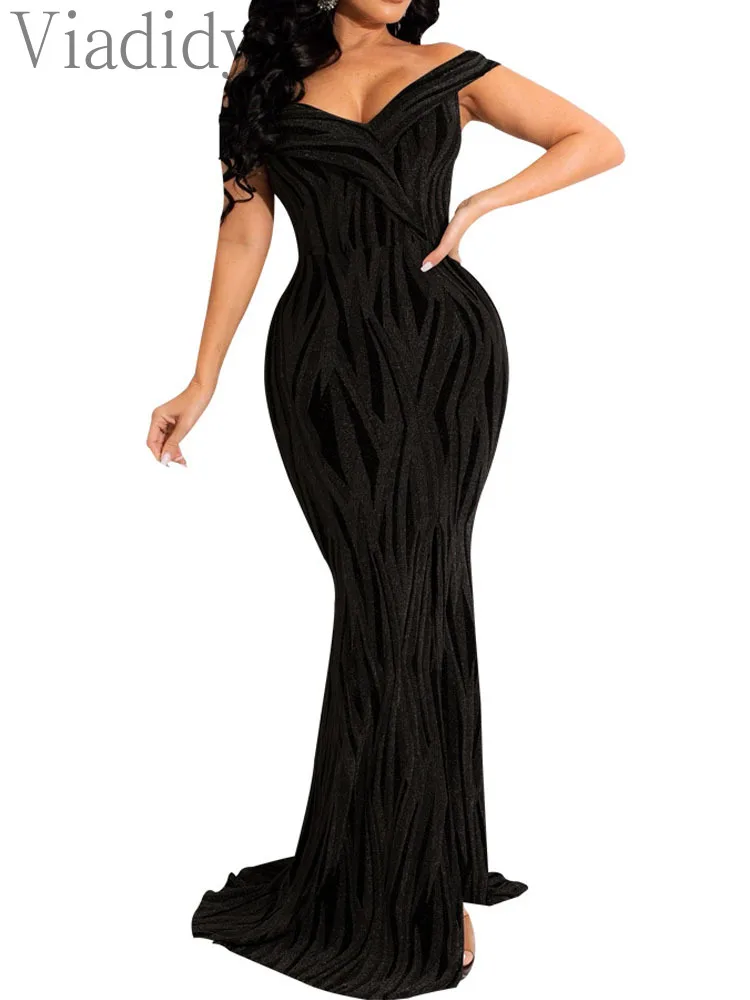 Women Sexy Off Shoulder Bright Silk Slim Waist Evening Party Dress
Women Sexy Off Shoulder Bright Silk Slim Waist Evening Party Dress