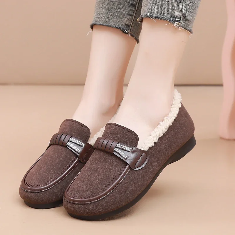Winter Wool Soft Leather Women's Shoes New Style Velvet Non-slip Lightweight Flat Shoes Slip-on Loafers Comfortable Work Shoes
Winter Wool Soft Leather Women's Shoes New Style Velvet Non-slip Lightweight Flat Shoes Slip-on Loafers Comfortable Work Shoes