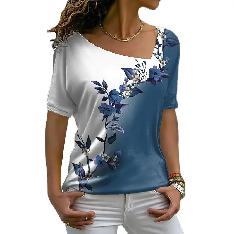 Summer Women's T-shirts 3d Flower Print V Neck Short Sleeve Tops Casual Ladies T Shirt Fashion Harajuku Tees Women Clothing
Summer Women's T-shirts 3d Flower Print V Neck Short Sleeve Tops Casual Ladies T Shirt Fashion Harajuku Tees Women Clothing