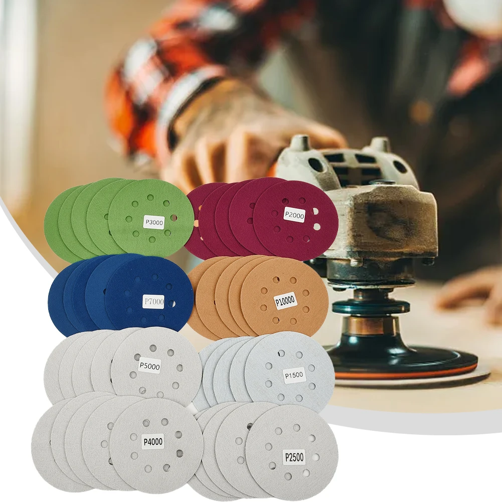 40 Pcs 5'' Sanding Disc Sandpaper Pad Adhesive Sheets W/ Hook 80-2000 Grit 8 Holes For Wood Metal Polishing For Sander Parts
40 Pcs 5'' Sanding Disc Sandpaper Pad Adhesive Sheets W/ Hook 80-2000 Grit 8 Holes For Wood Metal Polishing For Sander Parts