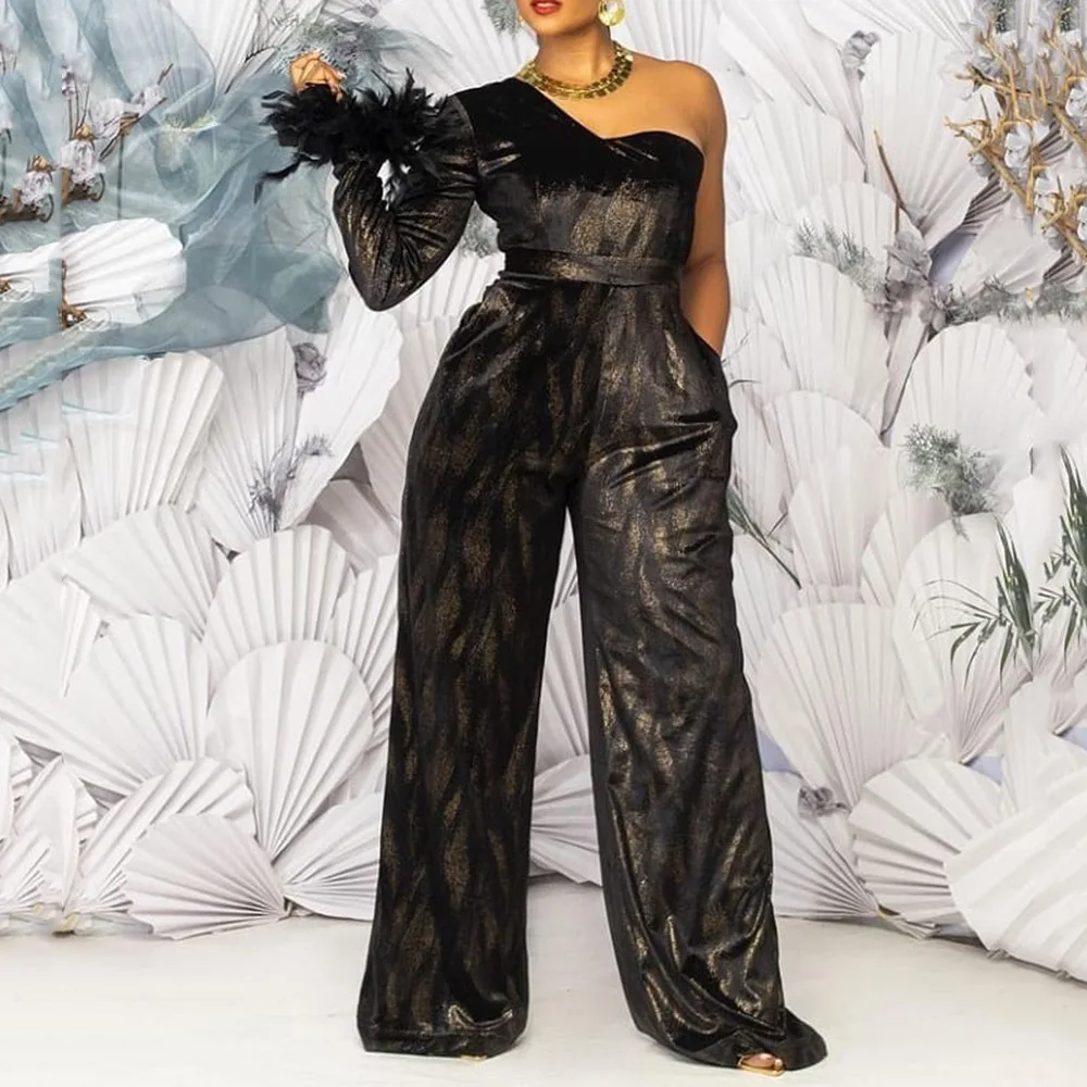 African Fashion One Shoulder Long Jumpsuit 2022 Spring Wide Leg Overall Streetwear Summer Party Jump Suit Women Sexy Romper
African Fashion One Shoulder Long Jumpsuit 2022 Spring Wide Leg Overall Streetwear Summer Party Jump Suit Women Sexy Romper