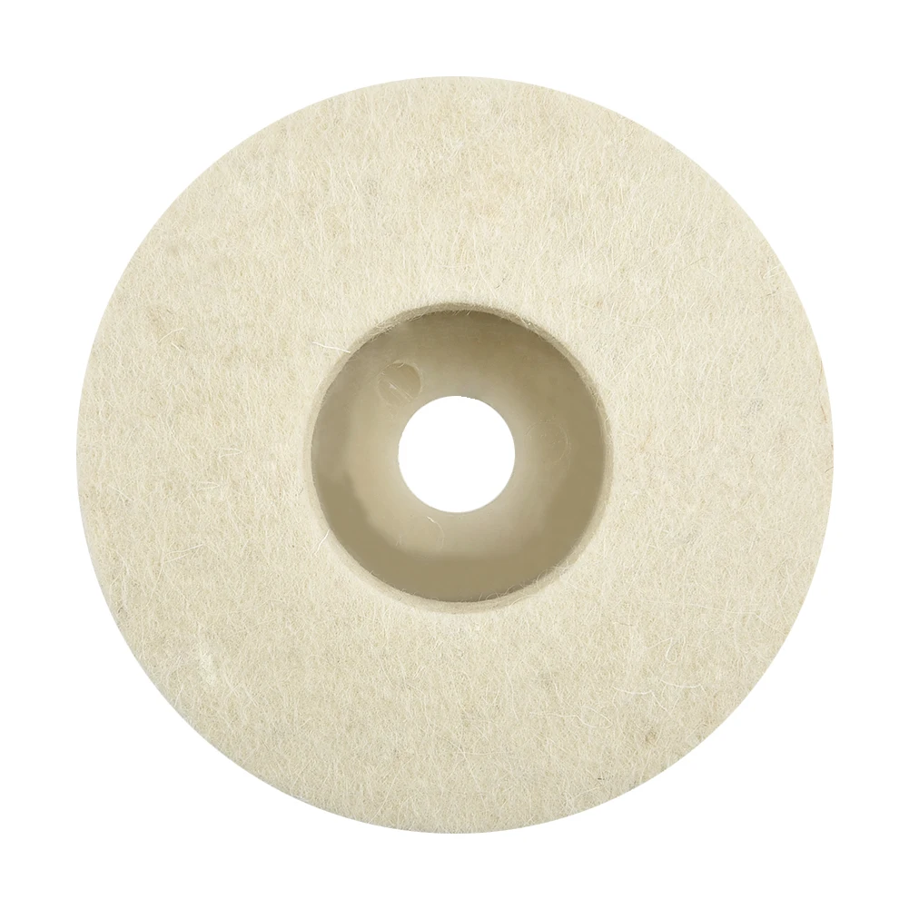

For Car Woodwork Wool Felt Beige Pad Polishing Tool Round For angle grinder 12mm Wheel Mat Accessories Replacement
