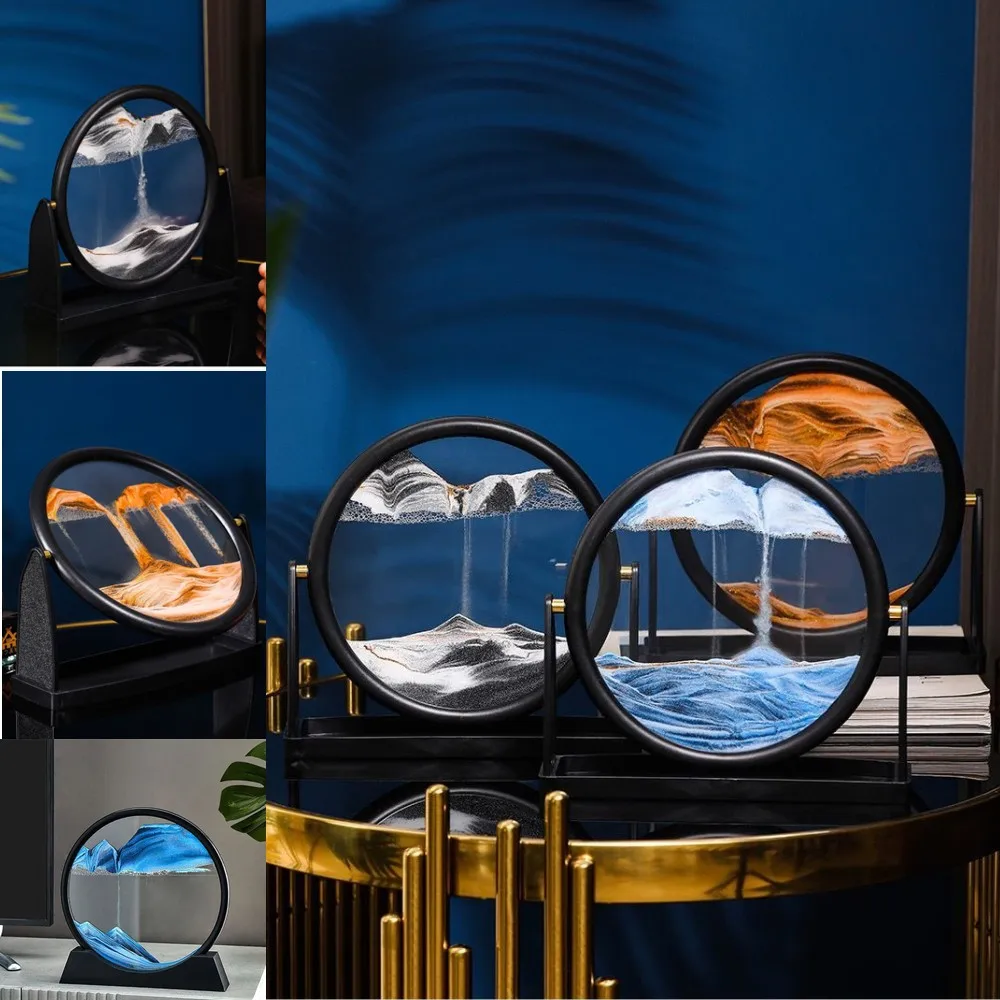 Moving Sand Art Picture Round Glass 3D Hourglass Deep Sea Sandscape In Motion Display Flowing Sand Frame 7/12inch For home Decor
Moving Sand Art Picture Round Glass 3D Hourglass Deep Sea Sandscape In Motion Display Flowing Sand Frame 7/12inch For home Decor