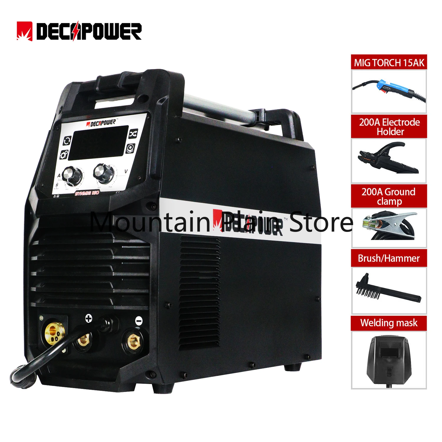 

DECAPOWER 200A 4 in 1 ARC MMA TIG MAG MIG Welder for Gas Gasless Welding Machine with Indutance Adjustment