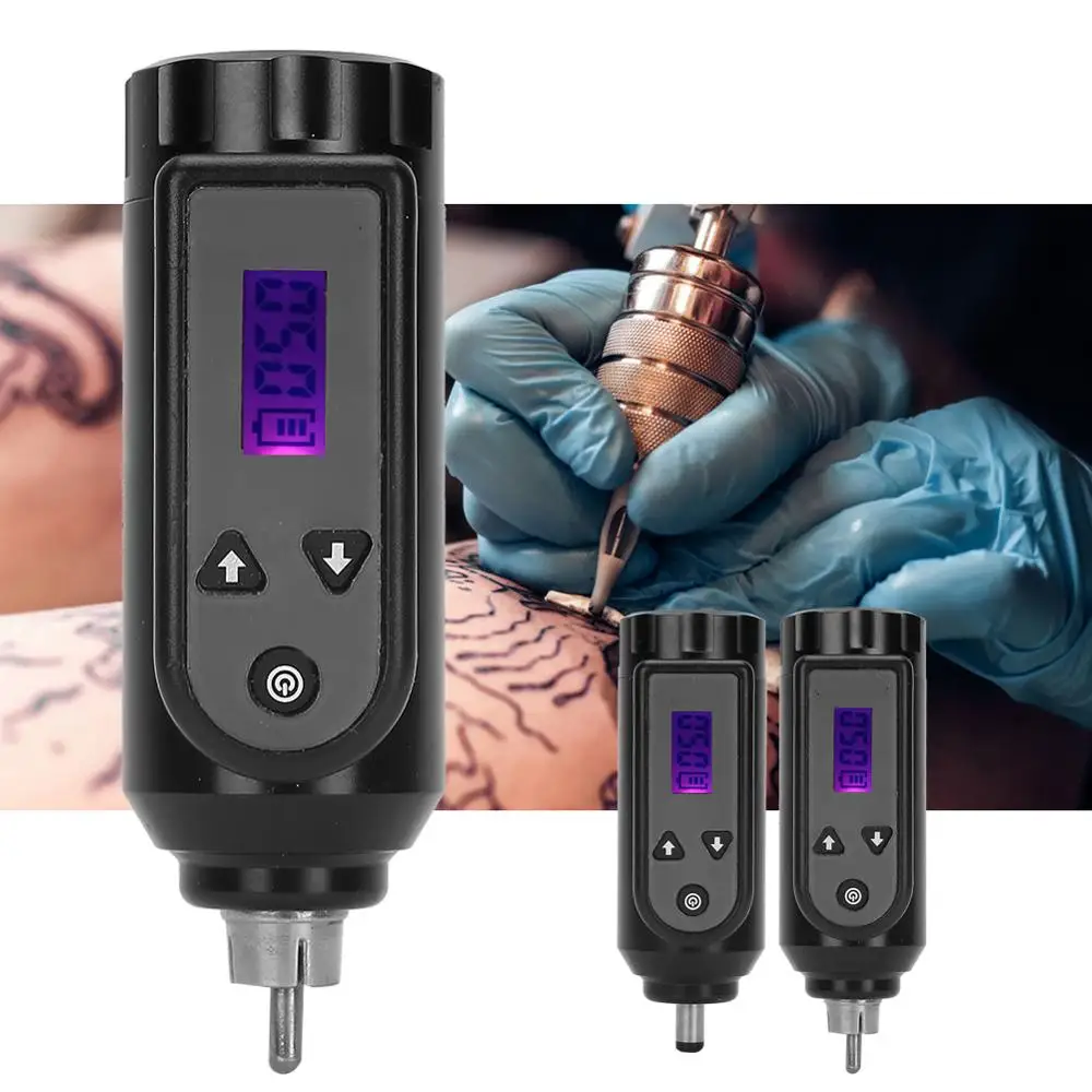 GHOST AXE Wireless Tattoo Power Supply LCD Display Large Capacity Tattoo Machine Battery RCA/ DC Interface Pro Tattoo Supplies
GHOST AXE Wireless Tattoo Power Supply LCD Display Large Capacity Tattoo Machine Battery RCA/ DC Interface Pro Tattoo Supplies