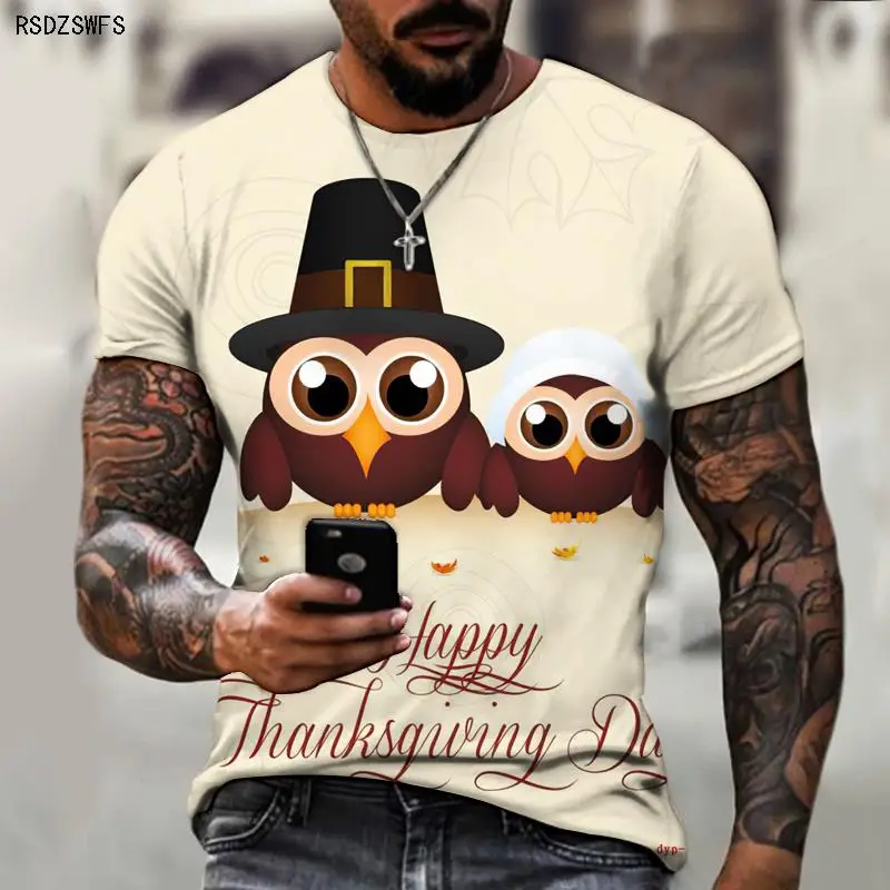 Thanksgiving Special Offer Brand Men's T-shirt 3D Printing Pattern Gourmet Pumpkin Turkey Street Cool New Fashion Trend
Thanksgiving Special Offer Brand Men's T-shirt 3D Printing Pattern Gourmet Pumpkin Turkey Street Cool New Fashion Trend