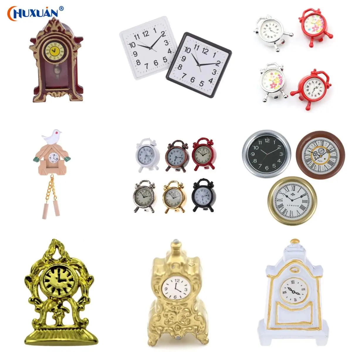 Dollhouse 1:12 Miniature Golden Clock Wall Clock Retro Pendulum Miniaturas Home Living Room Decor Accessories Toy
Dollhouse 1:12 Miniature Golden Clock Wall Clock Retro Pendulum Miniaturas Home Living Room Decor Accessories Toy
