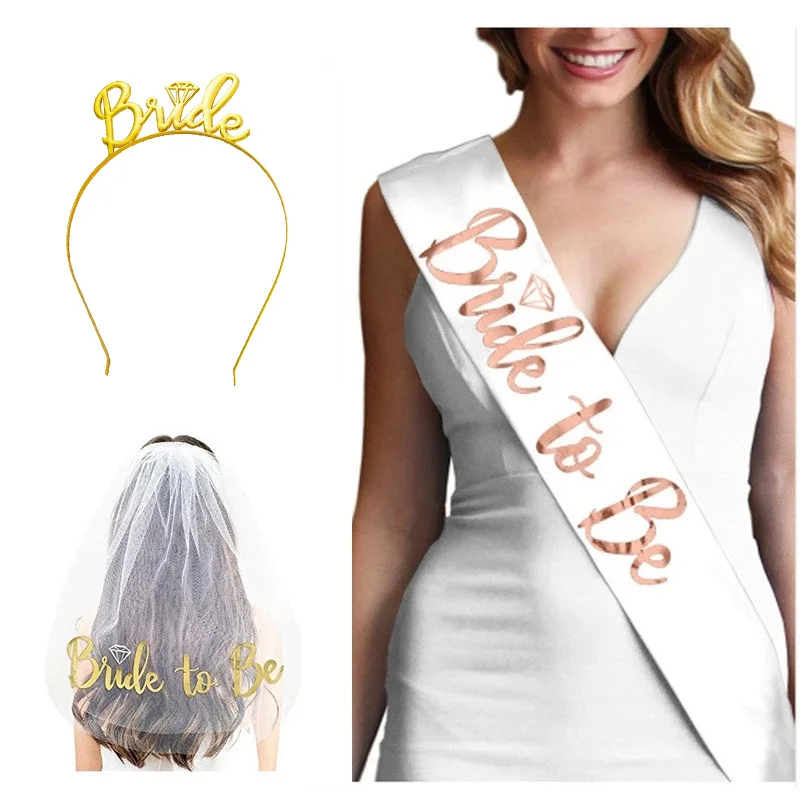 Bride To Be Veil Headband Team Bride Balloons Banner Wedding Decoration Satin Sash Bridal Shower Hen Bachelorette Party Supplies
Bride To Be Veil Headband Team Bride Balloons Banner Wedding Decoration Satin Sash Bridal Shower Hen Bachelorette Party Supplies