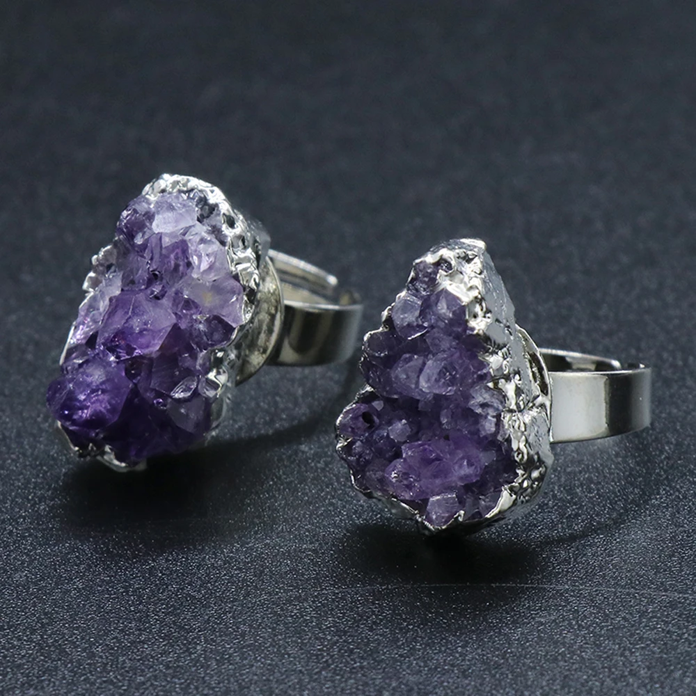 Natural Stone Amethyst Cluster Irregular Ring For Jewelry MakingDIY Ring Accessories Healing Gem Charm Wedding Gift Party14x20MM
Natural Stone Amethyst Cluster Irregular Ring For Jewelry MakingDIY Ring Accessories Healing Gem Charm Wedding Gift Party14x20MM
