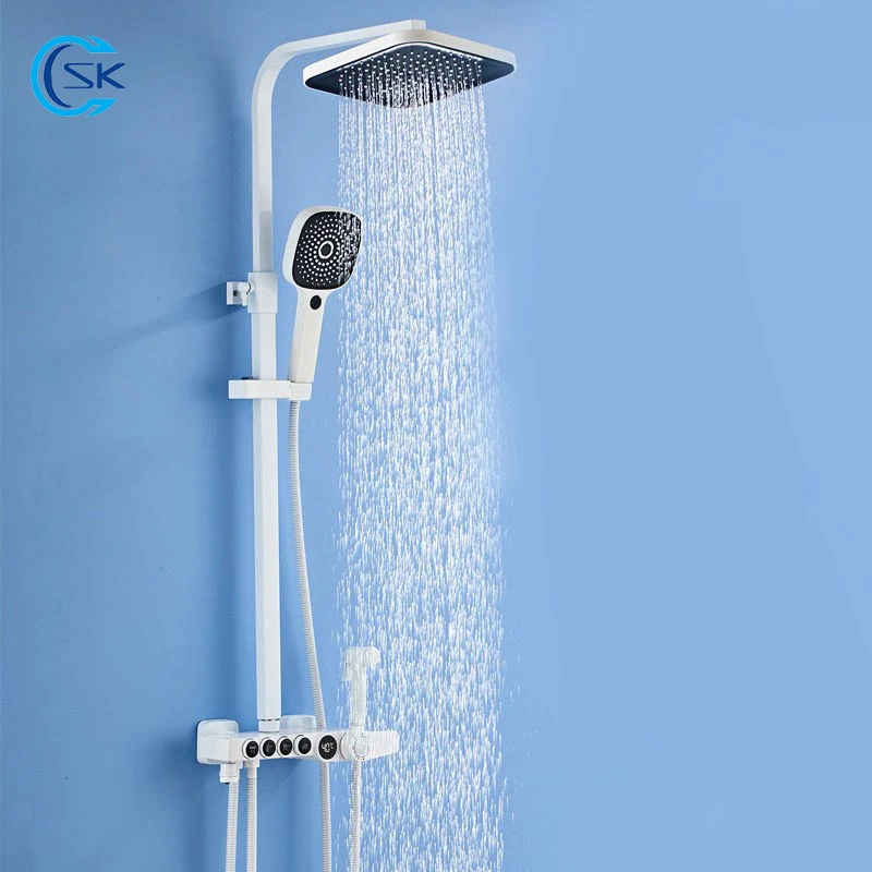 Белый смеситель для душа в ванную комнату, цифровая фотодушевая система, набор для душа с горячим и холодным дождем, подача воды, производит ...
Белый смеситель для душа в ванную комнату, цифровая фотодушевая система, набор для душа с горячим и холодным дождем, подача воды, производит ...