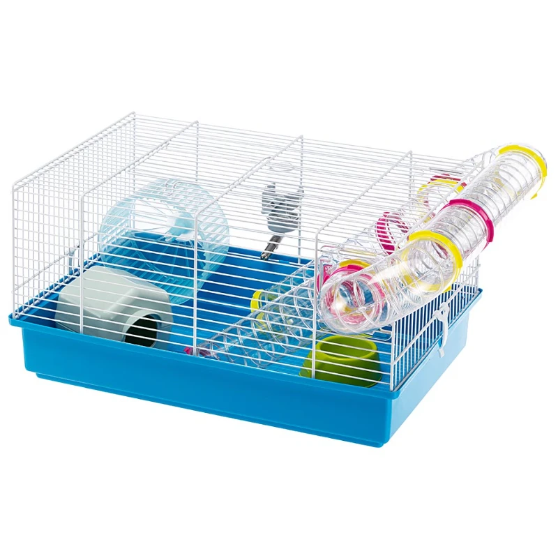 "Paula" Starter Hamster Cage | Includes ALL Accessories | 18.10L x 11.61W x 9.6H Inches, Blue & White
"Paula" Starter Hamster Cage | Includes ALL Accessories | 18.10L x 11.61W x 9.6H Inches, Blue & White